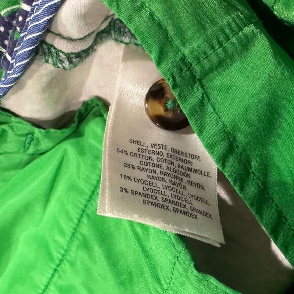 Anthropologie Essentials Butterfly Green Blue Trousers Pants Women’s 8 - Picture 8 of 8